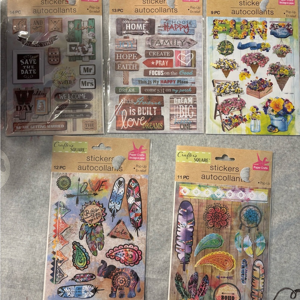 Crafters Square Colorful Multiple Sticker Collection 5 Packs